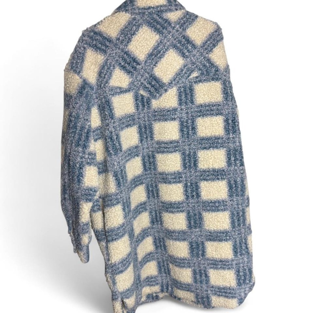 Blue & White Plaid Oversized Coat - Picture 2 of 3